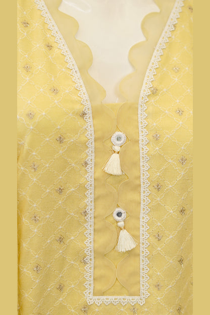 Yellow Karandi Shawl Set