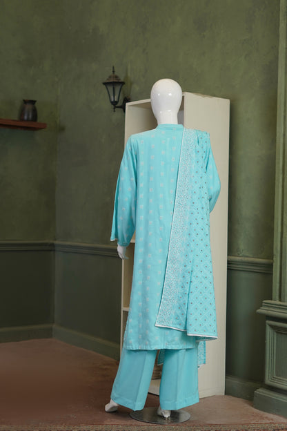 Aqua Karandi Shawl Set