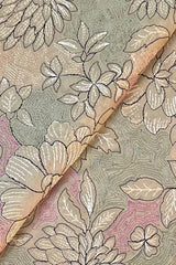 Beige embroidered lawn fabric detail