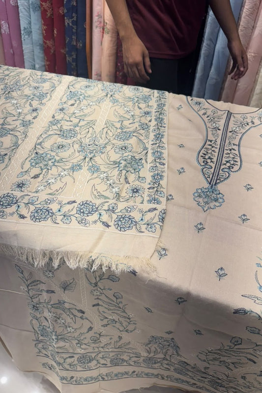 Beige Karandi Shawl Set