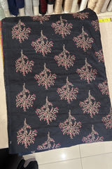 Black Embroidered Lawn - fabric closeup