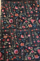 Black Embroidered Lawn - fabric closeup