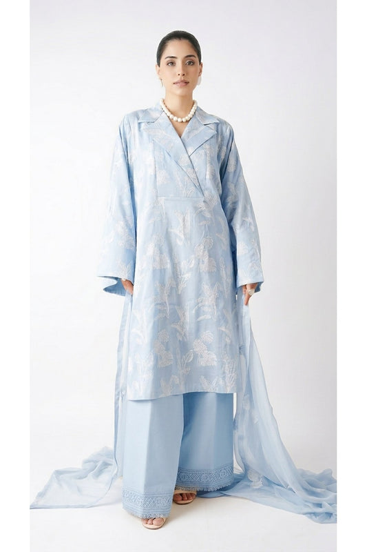 Fabareeze Sky Blue Embroidered Lawn