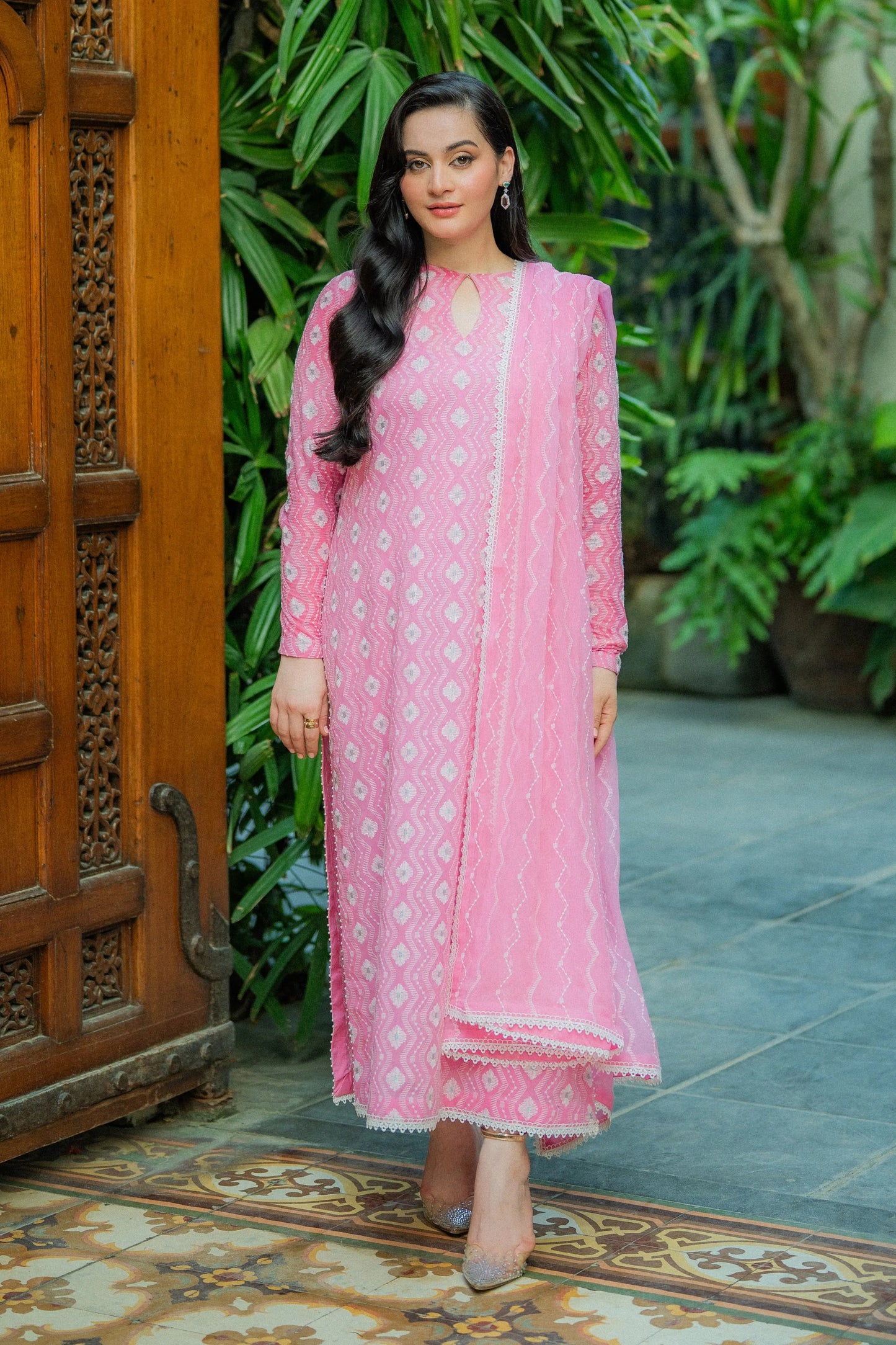 Pink Embroidered Lawn – 3 Piece Unstitched