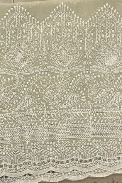 Fabareeze Beige Chikankari Cutwork fabric