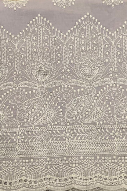 Fabareeze Purple Chikankari Cutwork fabric