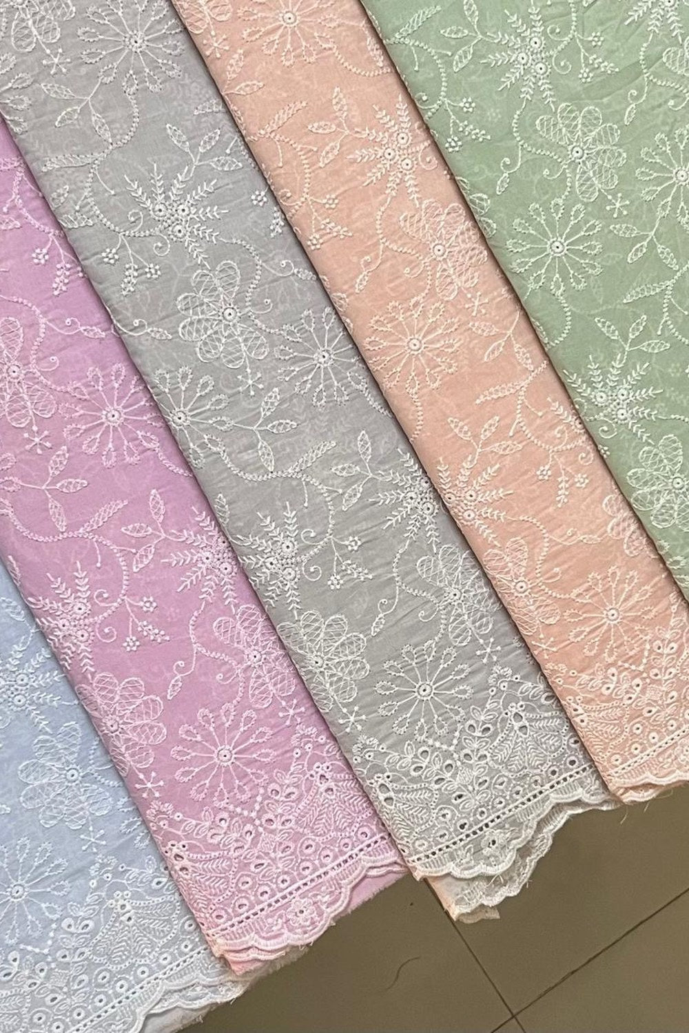 Fabareeze Multi-Colour Chikankari Cutwork 3 Piece – all colours