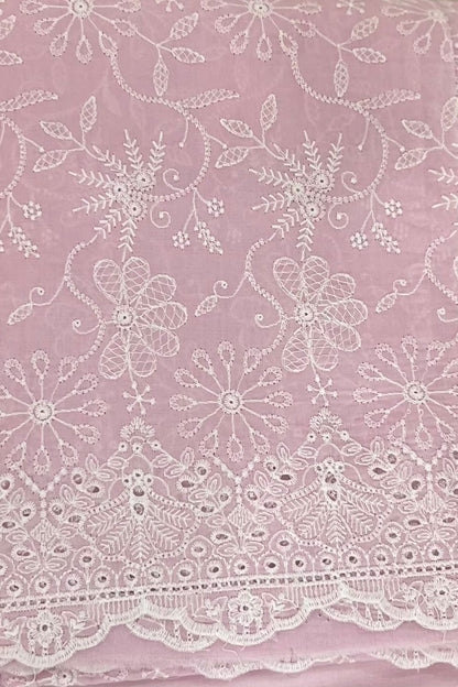 Fabareeze Purple Chikankari Cutwork fabric