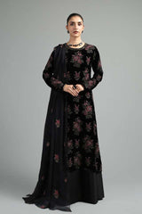 Fabareeze Black Embroidered 3 PC Velvet