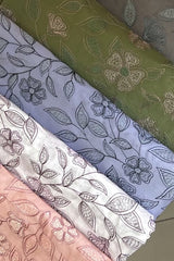 Floral embroidered lawn 3-piece - 5 colours