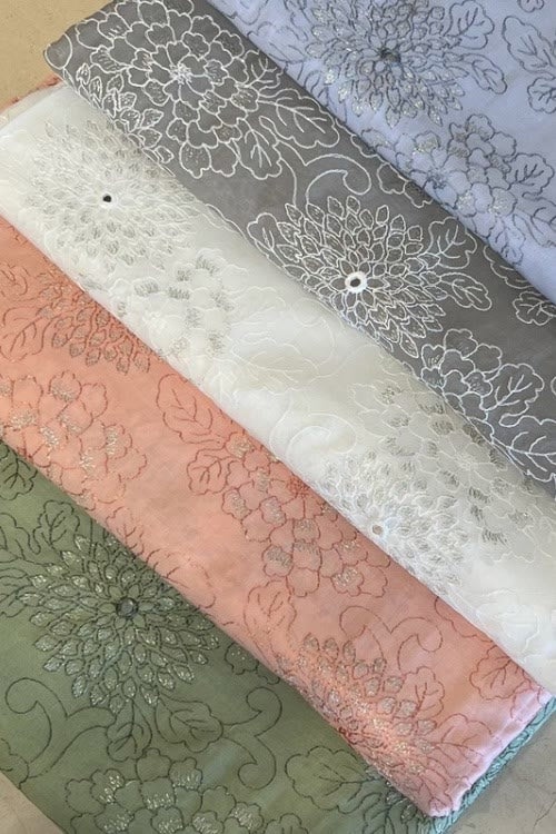 Shishakari embroidered lawn 3-piece - 5 colours