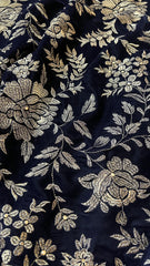 Fabareeze Navy Blue Floral elegance 3 PC Velvet