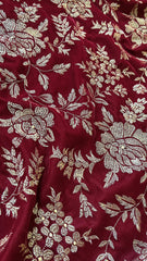 Fabareeze Maroon Floral elegance 3 PC Velvet