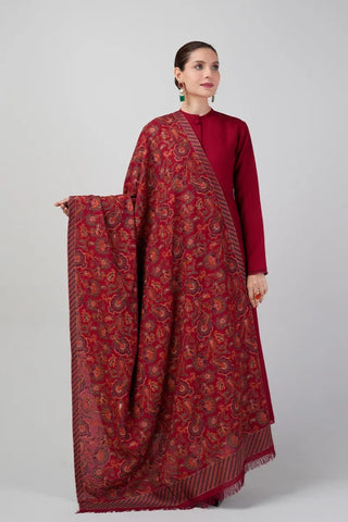 Fabareeze Red Golden mallow Shawl