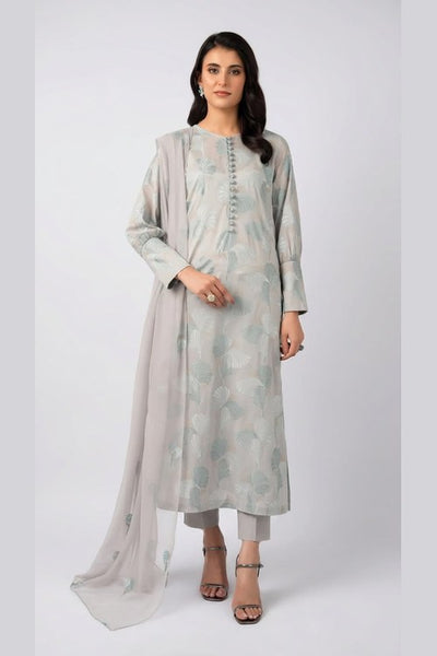 Grey Embroidered Lawn 3 Piece - model