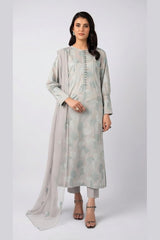 Grey Embroidered Lawn 3 Piece - model