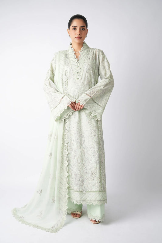 Fabareeze Mint Green 3 PC Embroidered Lawn