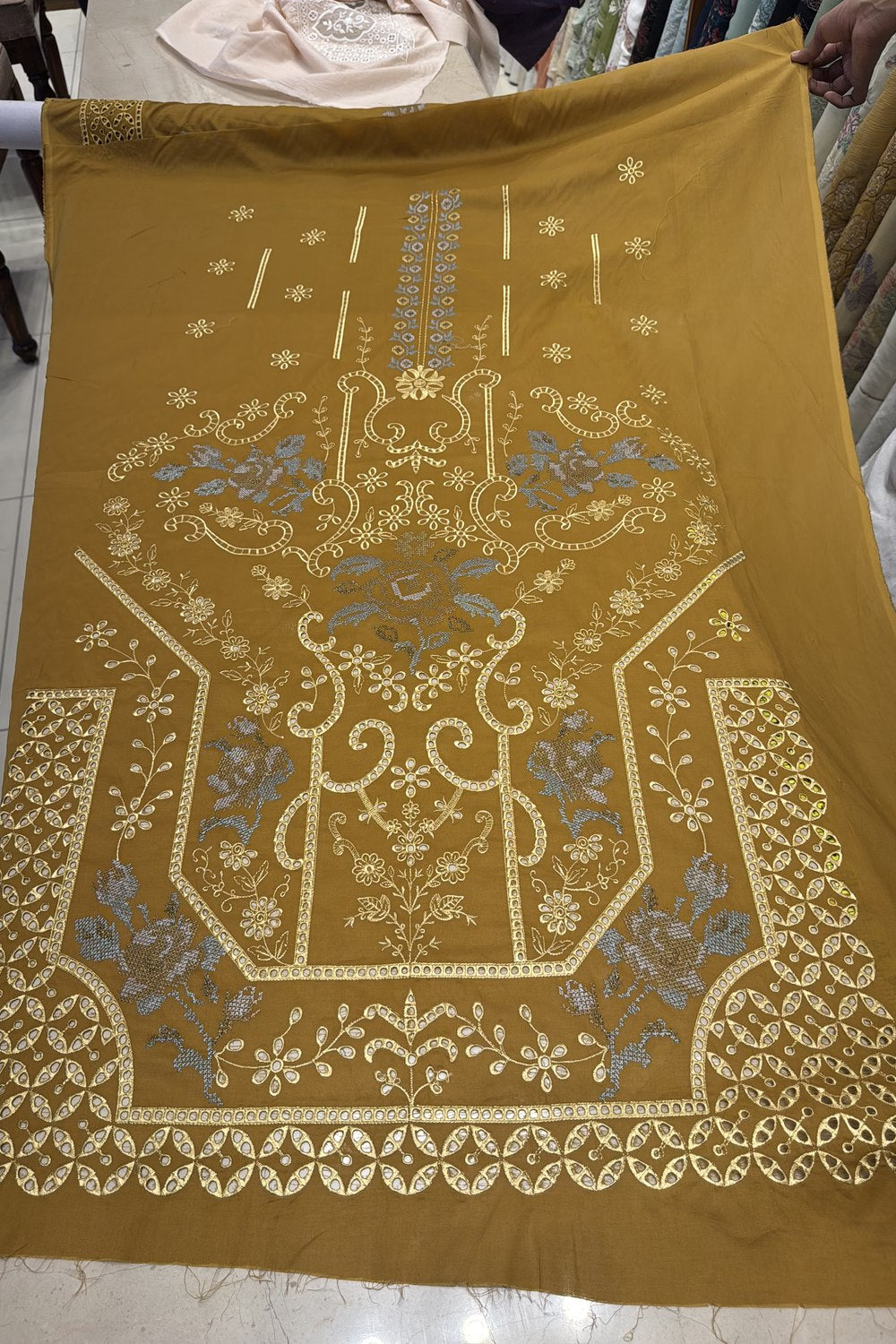 Fabareeze Mustard 3 PC Embroidered Lawn