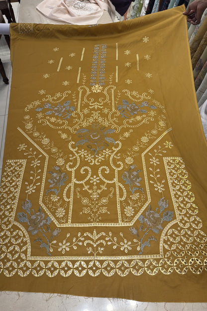 Fabareeze Mustard 3 PC Embroidered Lawn