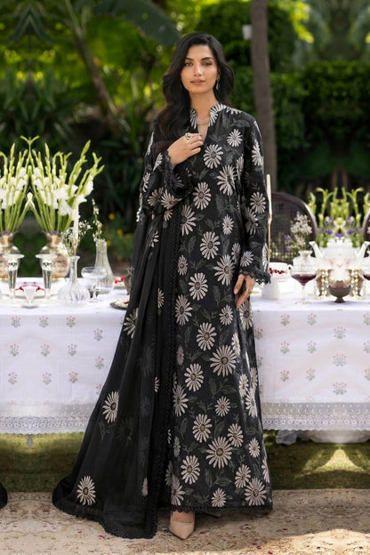 Fabareeze Black 3 PC Embroidered Lawn