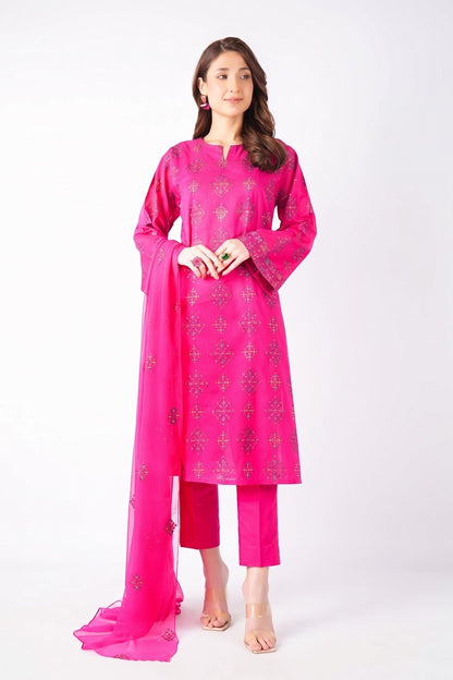 Fabareeze Fuchsia Pink 3 PC Embroidered Lawn