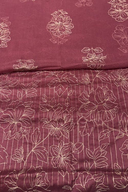 Maroon embroidered lawn fabric detail