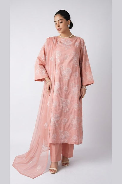 Peach Embroidered Lawn 3 Piece - model
