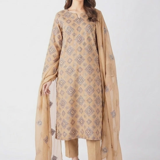 Biscuit Embroidered Lawn video