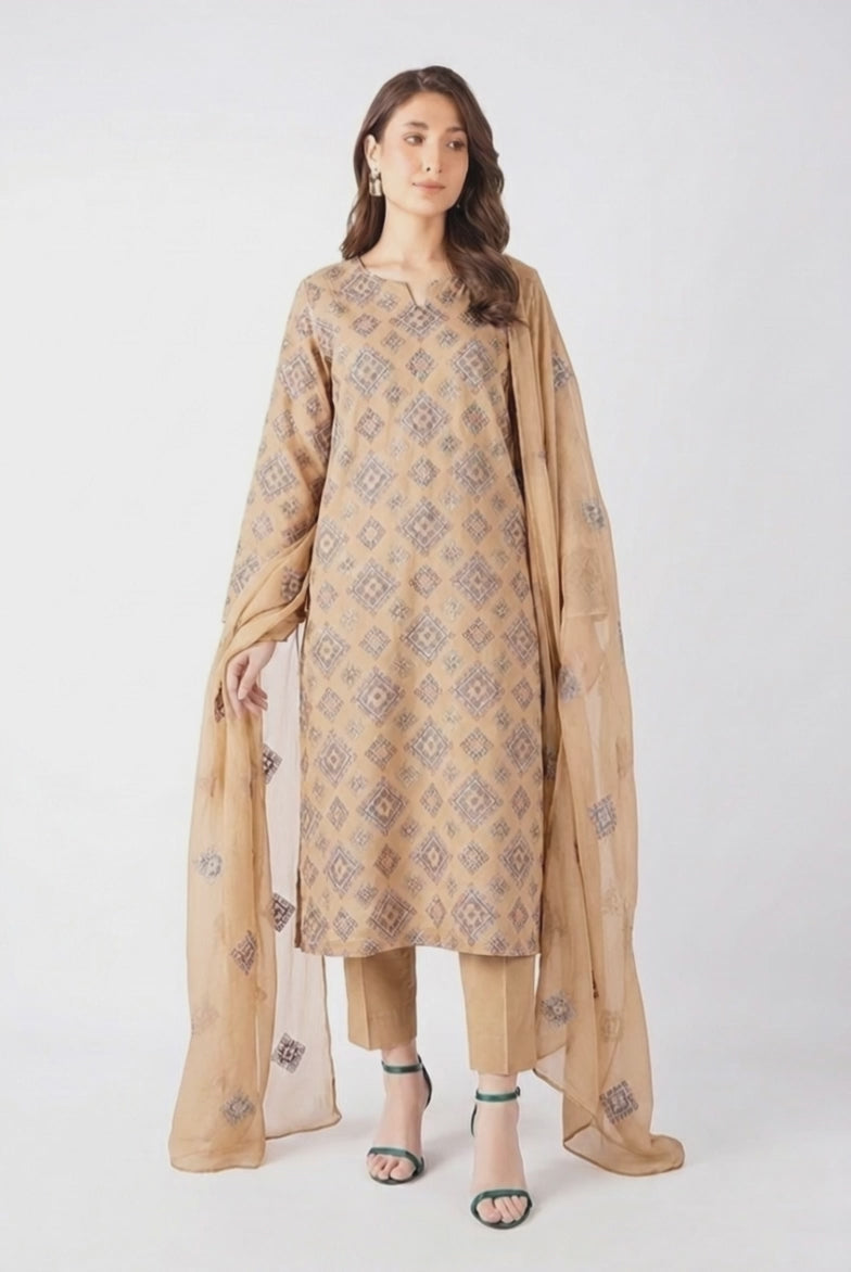 Biscuit Embroidered Lawn video