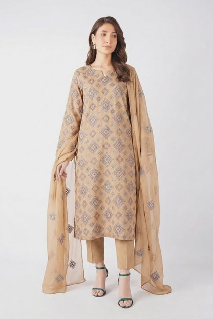 Biscuit Embroidered Lawn video