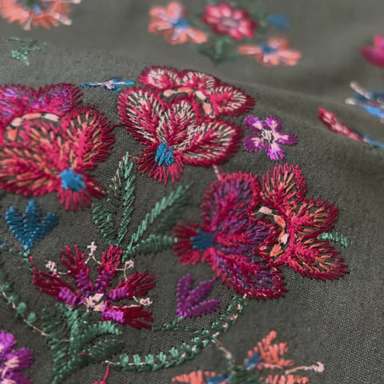 Fabareeze Olive Green Embroidered Karandi video