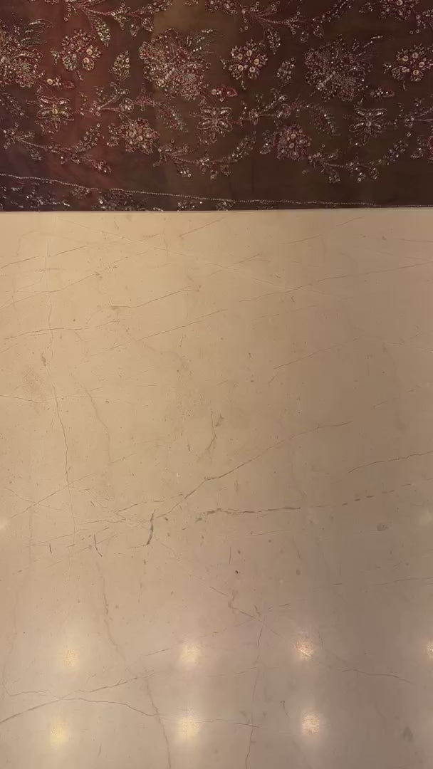 Coffee Brown Luxury Formal Chiffon - fabric video