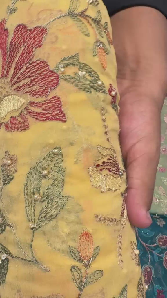 Embroidered chiffon formal collection — fabric video