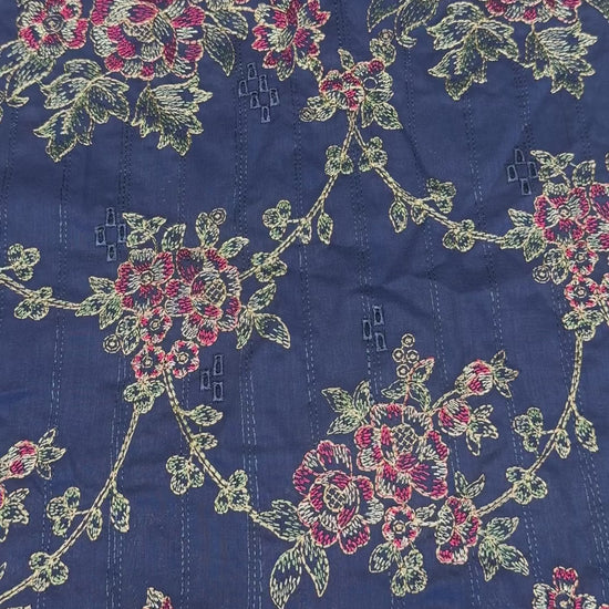 Navy Blue Chikankari Embroidered lawn suit video