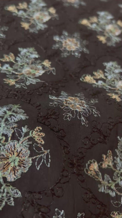 Black Embroidered Lawn