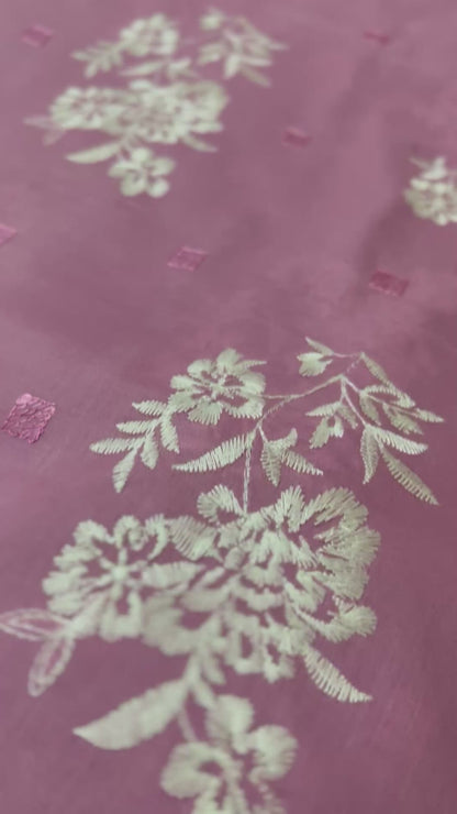 Rose Pink Embroidered Lawn