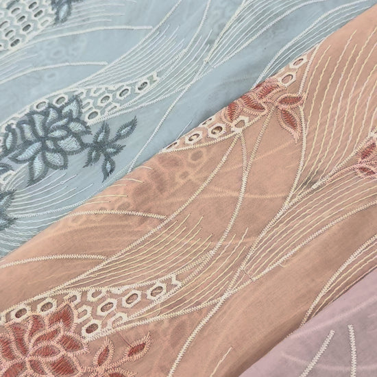 Multi-Colour Chikankari Embroidered – fabric video