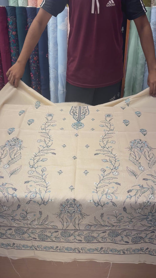 Beige Karandi Shawl Set