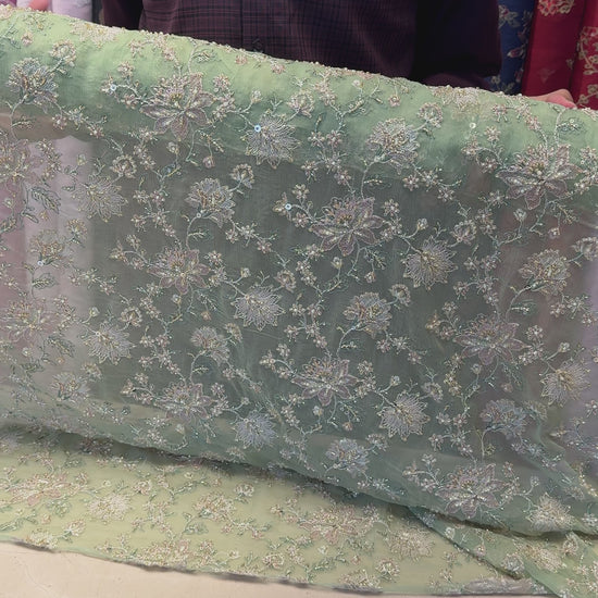 Pistachio Green Fancy Chiffon – fabric video