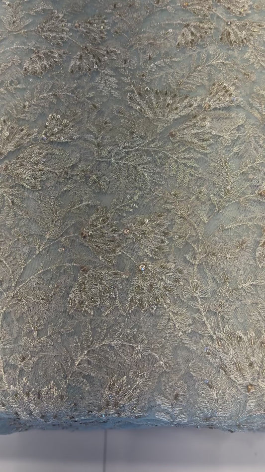 Mint Green Fancy Net Hand Embellished video