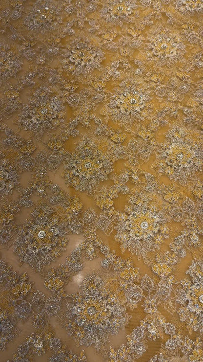 Yellow Fancy Net Hand Embellished video