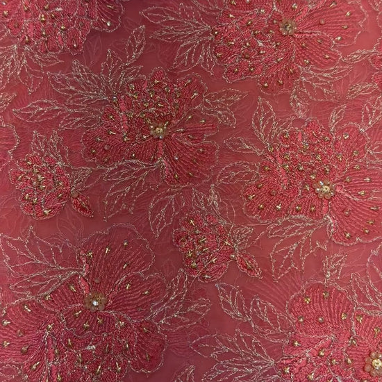 Orange Fancy Chiffon Hand Embellished video