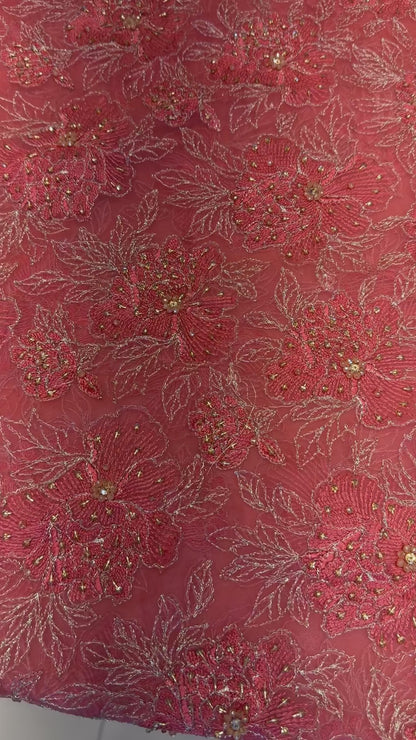 Orange Fancy Chiffon Hand Embellished video