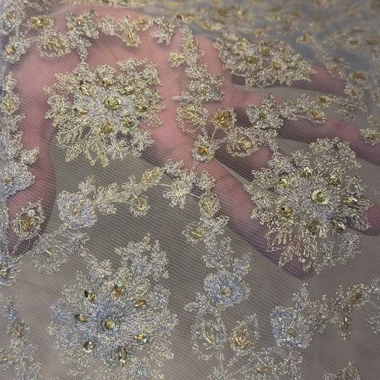 Fabareeze Pink Applique Cutwork Hand Embellished
