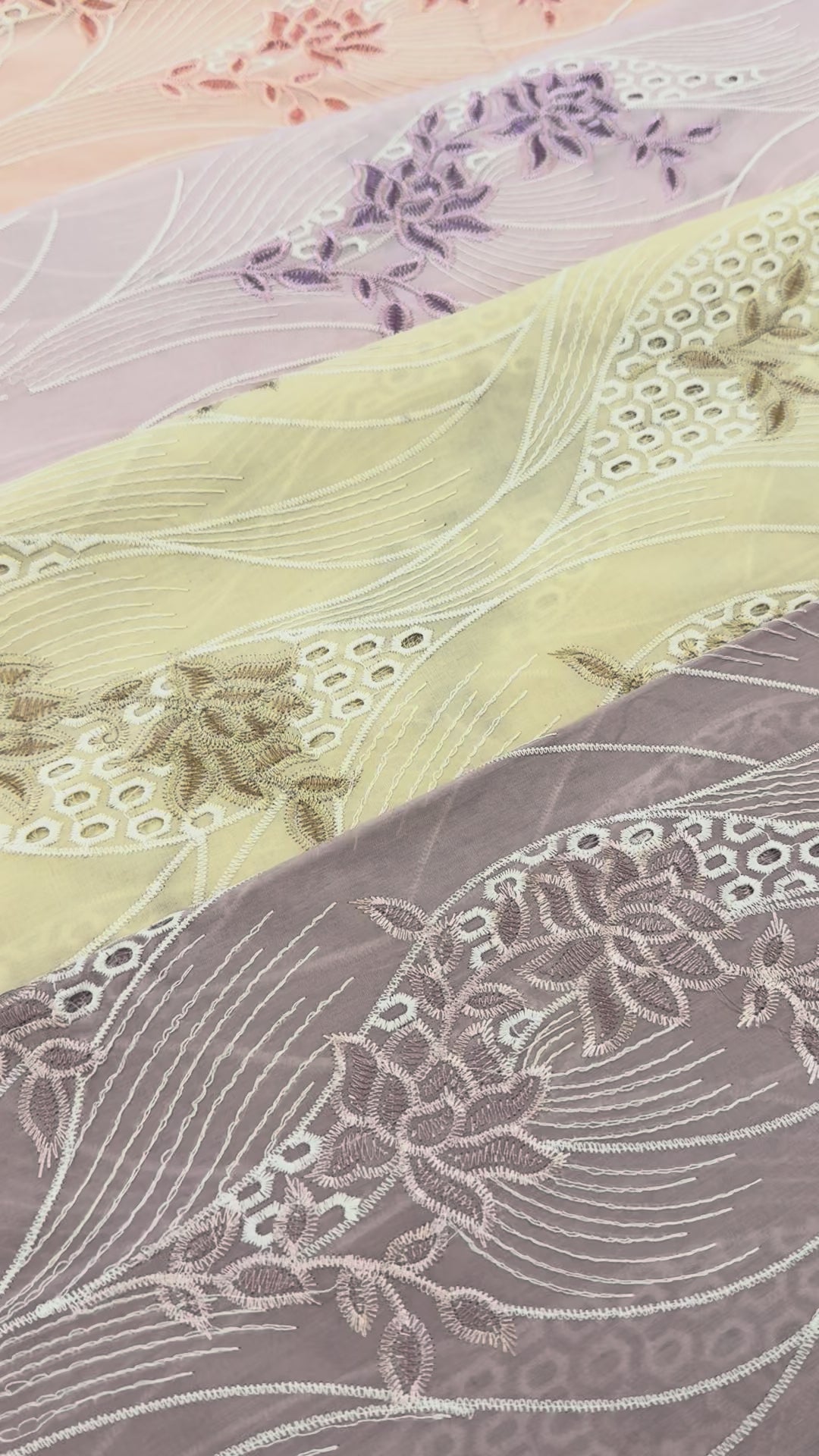 Multi-Colour Chikankari Embroidered – fabric detail video