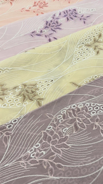 Multi-Colour Chikankari Embroidered – fabric detail video
