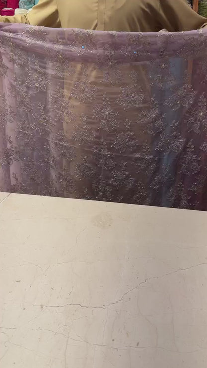 Mauve Luxury Formal Chiffon - fabric video