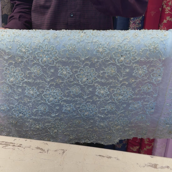 Powder Blue Fancy Chiffon – fabric video
