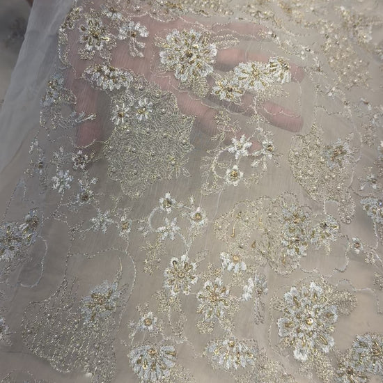 Fabareeze Pink Applique Cutwork Hand Embellished