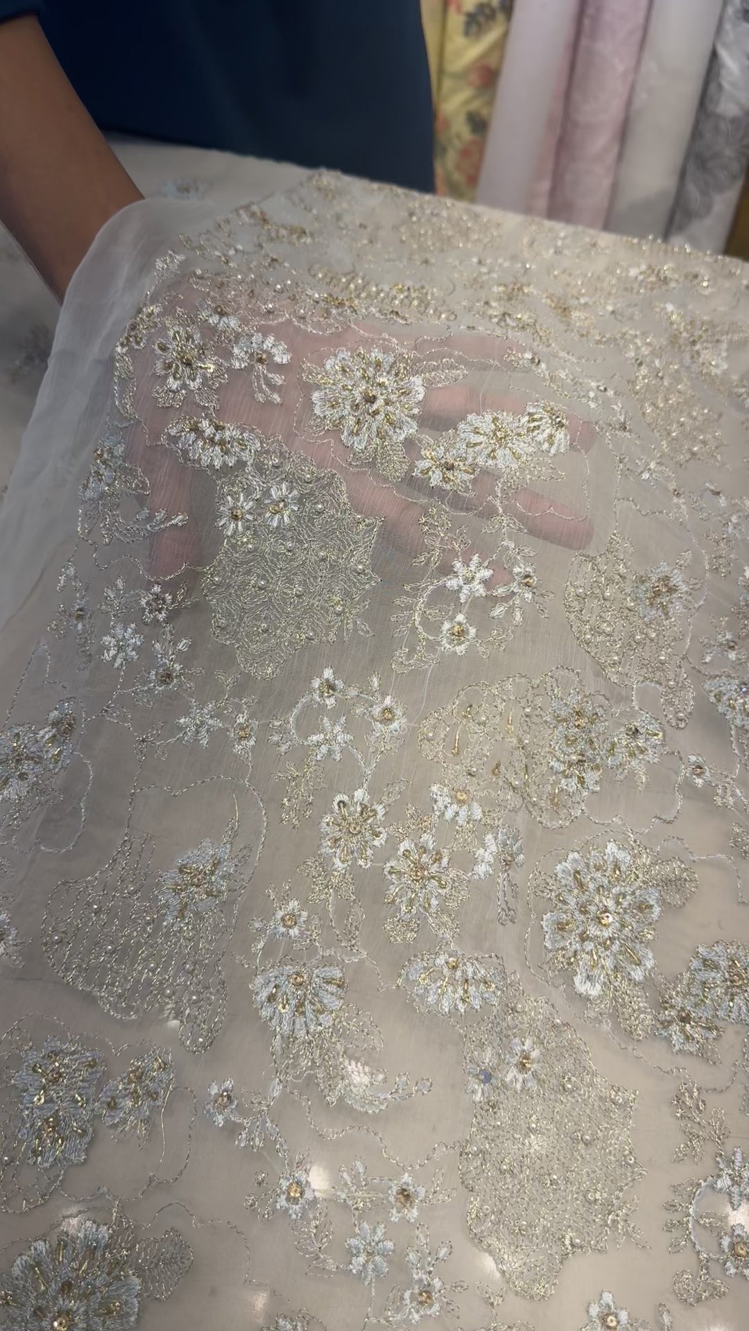 Fabareeze Pink Applique Cutwork Hand Embellished